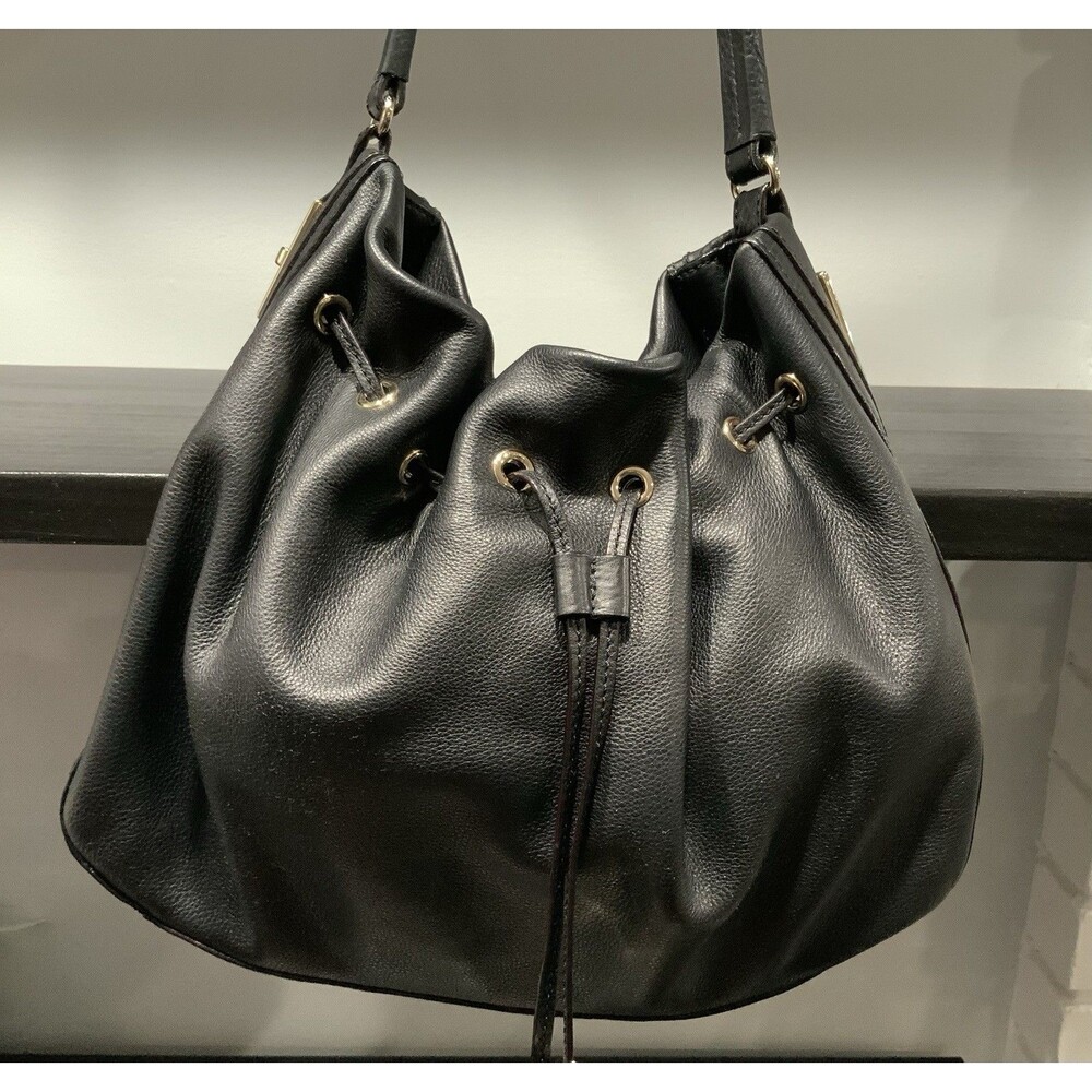 Kate Spade Large Bucket Hobo Bag Black Leather